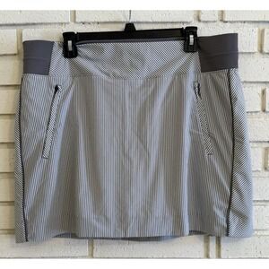 Athleta Brooklyn Skort‎ Womens Sz 18 Stretch Activewear 16"  Striped Skirt